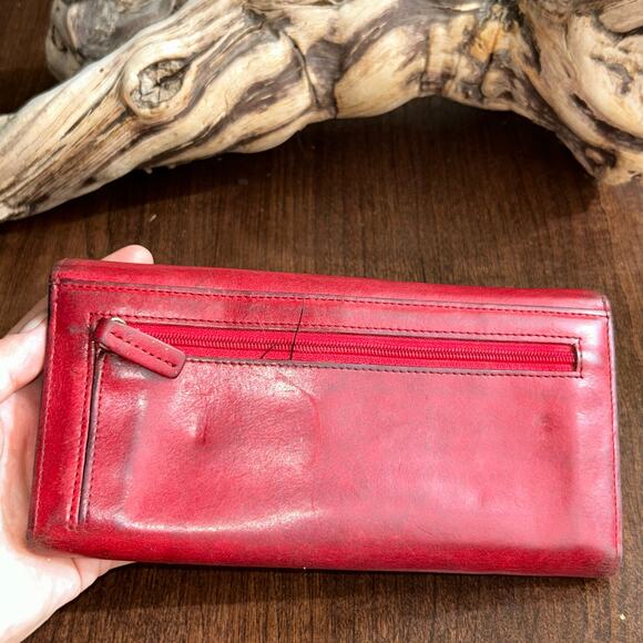 Harvey Nichols Knightsbridge London Red Leather Ladies Wallet - Picture 6 of 13